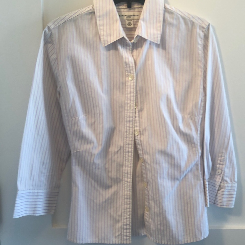 Banana republic  white purple shirt XSP